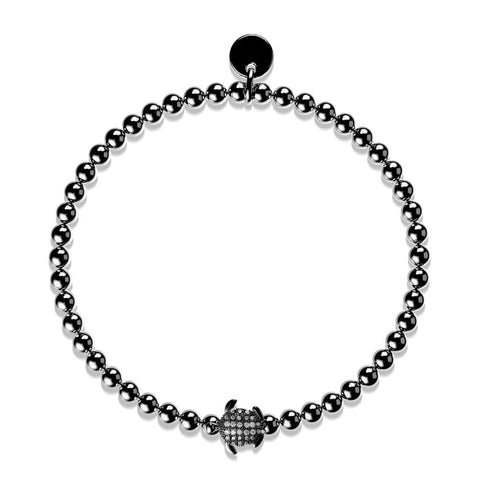 Tortuga | Onyx Stahl | Kristall Meeresschildkröte Armband